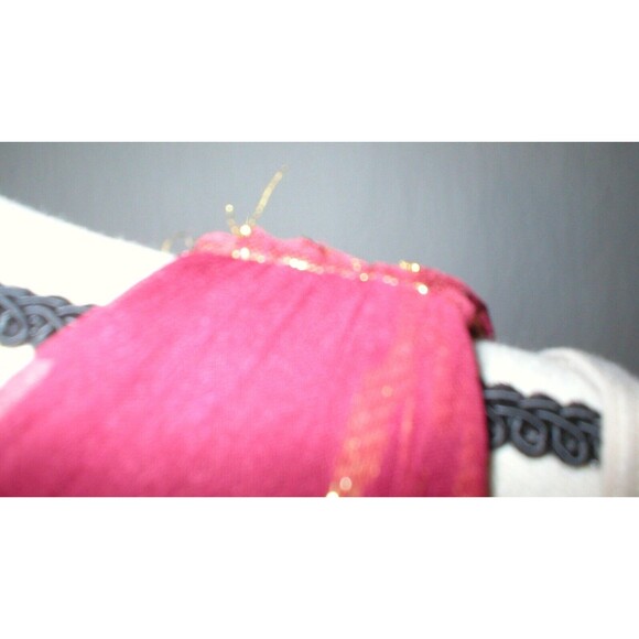 New NWT $310 Womens 6 Aidan Mattox Silk Metallic One Shoulder Dress Red Gold - Picture 6 of 12